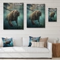 thumbnail image 4 of Designart "Oceanic Wanderings of the Walrus I" Animals Print on Natural Pine Wood, 4 of 5