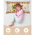 thumbnail image 4 of Sunflower Pillow Cases Cal King Size, Smooth Satin Pillowcase for Hair and Skin, Botanical Summer Farmhouse Country Texas Star Decorative Cooling Bed Pillow Covers with Zipper, 20x40 Inches, 4 of 5