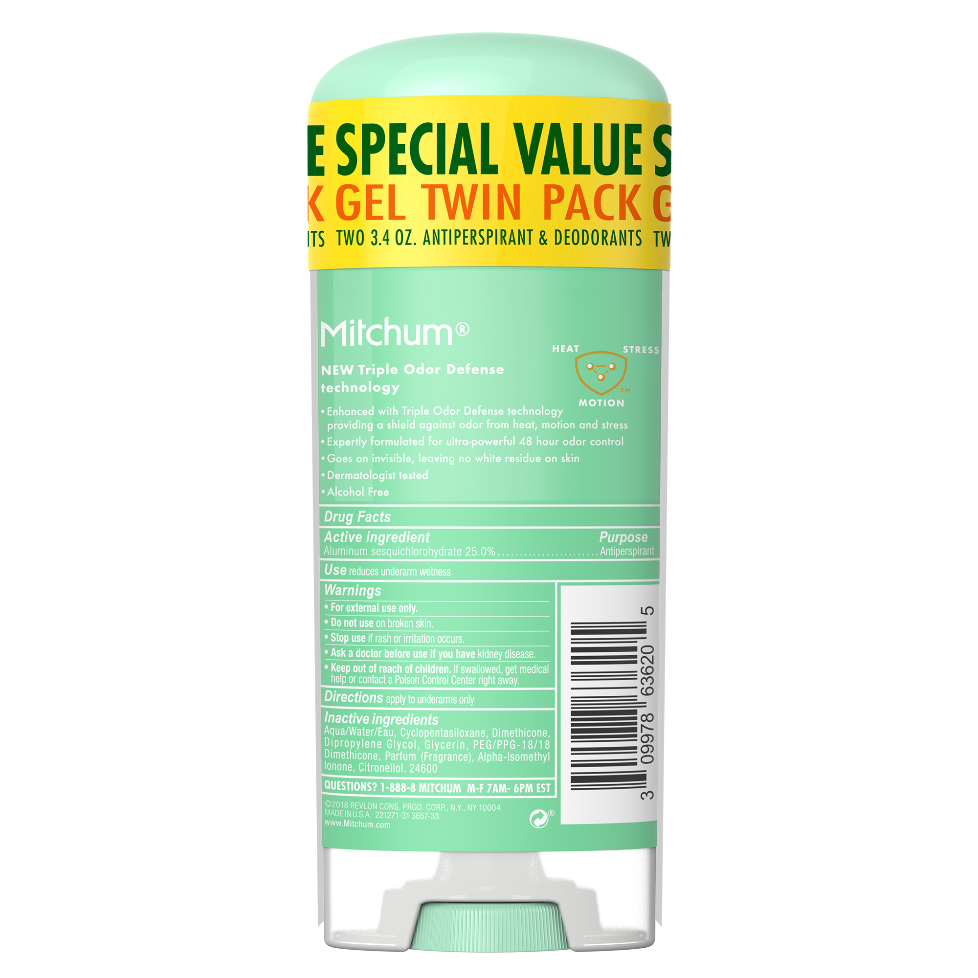 Mitchum Women Triple Odor Defense Antiperspirant Deodorant Gel Twin Pack, Shower Fresh, 3.4 oz - image 4 of 9