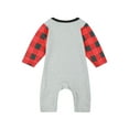 thumbnail image 6 of Matching Family Christmas Pajamas, Long Sleeve Letter Elk Raglan Tops + Plaid Pants Set Family Matching Pajamas Set, 6 of 10
