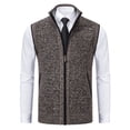thumbnail image 1 of Chaleco de punto para hombre, chaleco sin mangas con cuello alto, chaleco con cremallera engrosada, 1 of 6