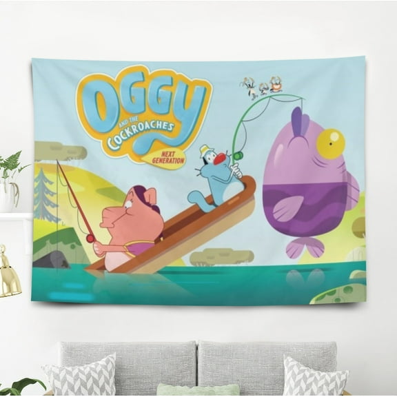 oggy and the cockroaches Tapestry Gift Wall Hanging Backdrop for Room Bedroom Girls Fans Background Banner Party Birthday Supplies Decor