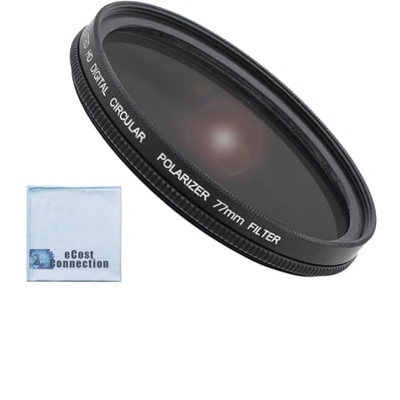 77mm Pro Series High Resolution Circular Polarized Filter & an eCostConnection Microfiber Cloth