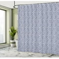 thumbnail image 4 of Ambesonne Floral Shower Curtain, Dots Lines Gzhel Ornament, 69"Wx84"L, Indigo and Pale Grey, 4 of 4