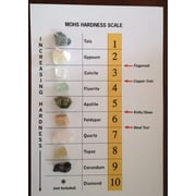 Dinosaurs Rock Mineral Collection and ID Chart, 9 Real Specimen Mohs Hardness Scale Rock