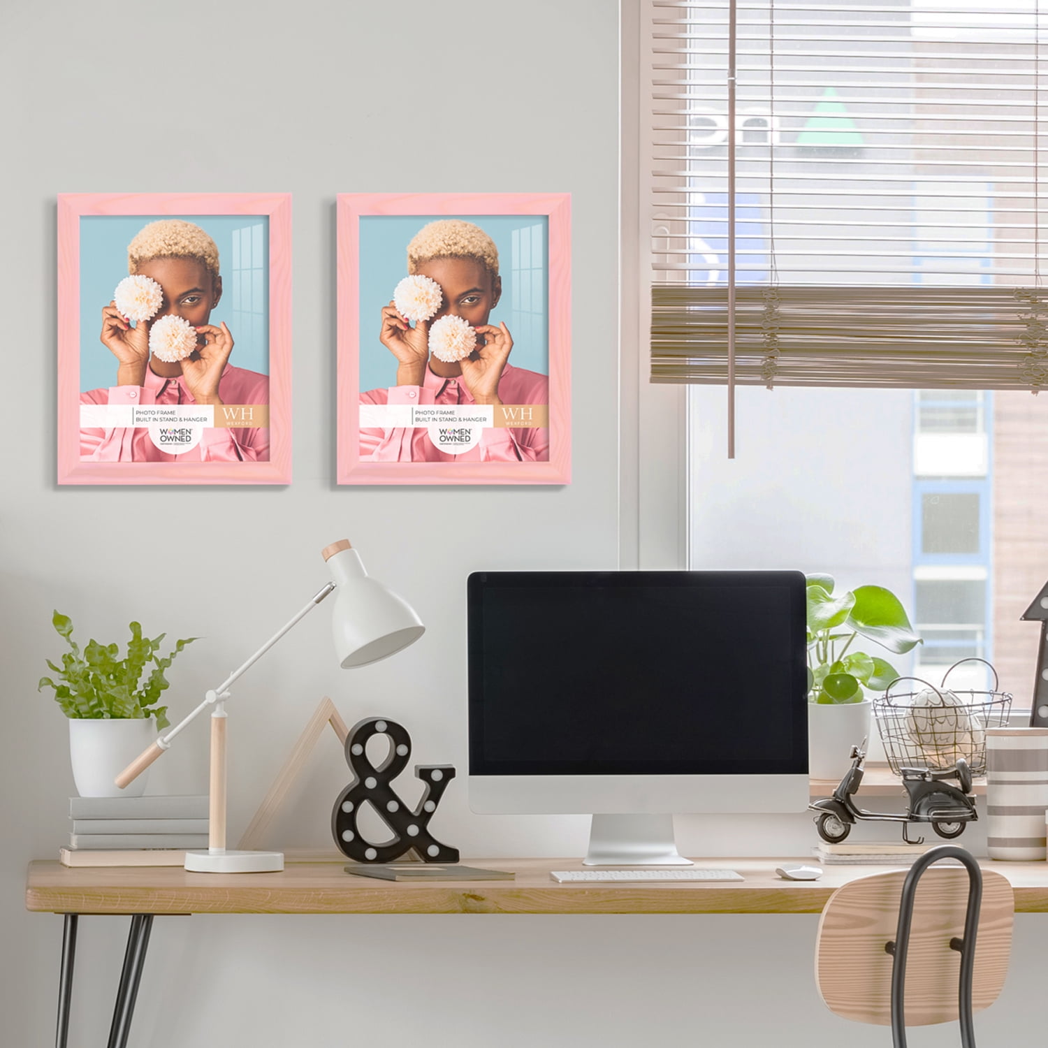 Woodgrain 8 in. x 10 in. Sunset Pink Picture Frame (Set of 2)