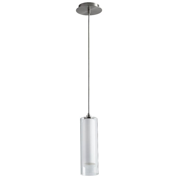 15.5 Inch 5.1W 120V 1 Led Pendant-Satin Nickel Finish-Satin Opal Glass Color-3000 Color Temperature Oxygen Lighting 3-609-124