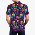 thumbnail image 3 of Balery mushroom rainbow color Skull Printed Men’s Short Sleeve Polo Shirt, Midweight Men's Shirt,Golf Polo shirts -3X-Large, 3 of 8