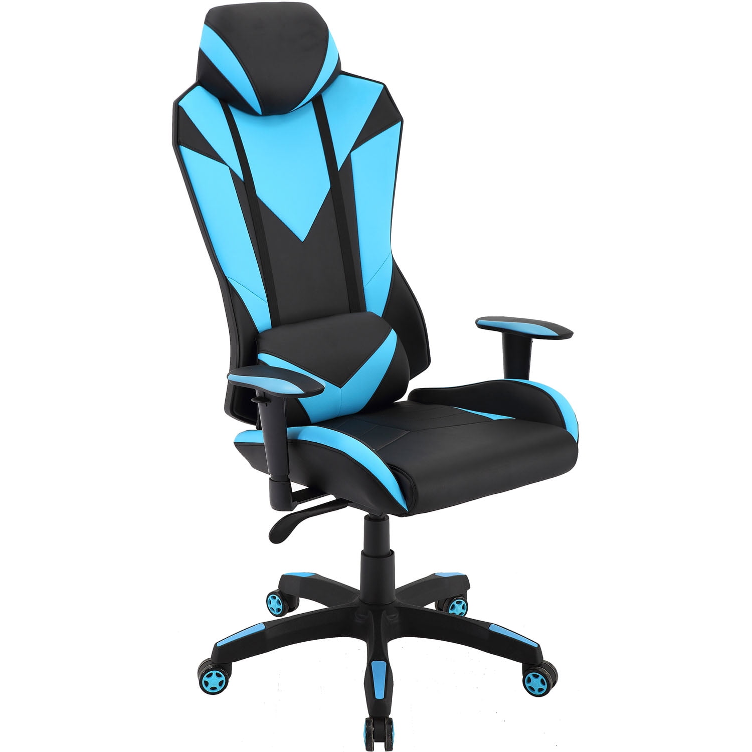 Hanover Commando Ergonomic High-Back Gaming Chair in Black and Electric