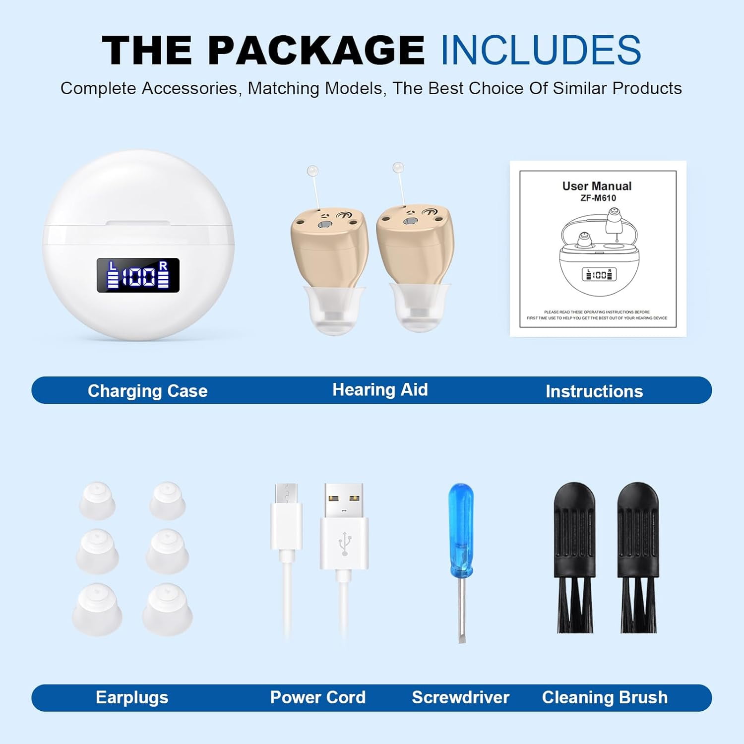 SUWU Rechargeable Digital Hearing Aids for the Elderly, Almost Invisible, with Noise Cancellation, Suitable for Hearing Loss Adults, Behind-the-Ear Hearing Aids, Easy to Control