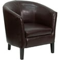 thumbnail image 1 of Brown Leather Barrel Shaped Guest Chair, 1 of 5
