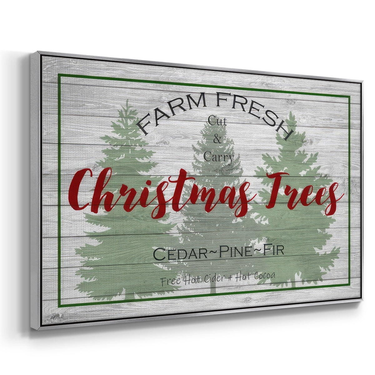 Farm Fresh - Framed Gallery Wrapped Holiday Canvas - 25 x 37 - Silver Frame