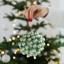 FeiFu Shiny Mint Green Christmas Decorative Ornaments Reusable Hanging Decor for Christmas Tree Suitable for Holiday Parties Home Weddings Celebrations Festive Design