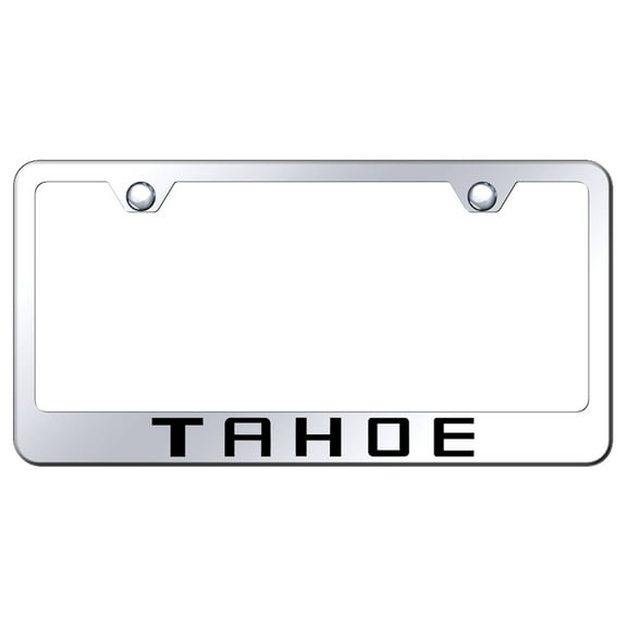 Chevy Tahoe Laser Etched Logo Stainless Steel License Plate Frame (Chrome)