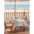 thumbnail image 2 of Outdoor Tablecloth with Umbrella Hole for Patio/Picnic/Party/Camping, Blue Beige Coastal Waterproof Table Cloth Rectangle Table Cover Washable, Beach Starfish Summer Eucalyptus Rustic (60"x 102"), 2 of 8