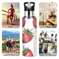 thumbnail image 4 of ALAZA Strawberry Water Bottle Insulated Flask Stainless Steel Straw Lid 20 oz, 4 of 6