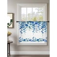 thumbnail image 2 of Sheer Curtains 54 Inch Length, Spring Blue Floral Semi Sheer Curtains Light Filtering Window Treatment, Farmhouse Weeping Floral Leaves Privacy Voile Drapes for Living Room Bedroom 52x54 Inch, 2 of 7