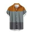 thumbnail image 2 of Qertyioot Men's Spring Short Sleeve Loose Round Neck Geometric Unlocated Printed Shirt Ultra Soft Bamboo, 2 of 4