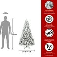 thumbnail image 4 of Qiushi 5ft Flocked Artificial Christmas Tree with 407 PVC Branch Tips, Foldable Metal Stand, Hinged Automatic Structure for Easy Assembly, Indoor Holiday Home Decor, 4 of 8