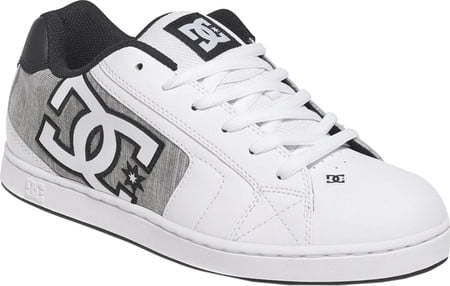DC SHOES MENS TRAINERS.NEW NET SE WHITE LEATHER SKATE RUBBER SOLE SHOES 9S 297 H 
