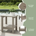 thumbnail image 6 of WestinTrends Aruba 2-Tier Outdoor HDPE Modern Adirondack Square Patio Side Table, Weathered Wood, 6 of 14