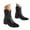 Black, variant on UngA Mid Calf Boots for Women Women's Western Boots Square Toe Heel Zipper Embroidered Ankle Boots Black,6.5