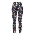 thumbnail image 5 of Renewold Santa Claus Candy Cane Dark Blue Womens Yoga Leggings with Pockets Workout Leggings Full Length High Waisted Running Pants Non See-Through Athletic Tights Printed Tights, XS, 5 of 8