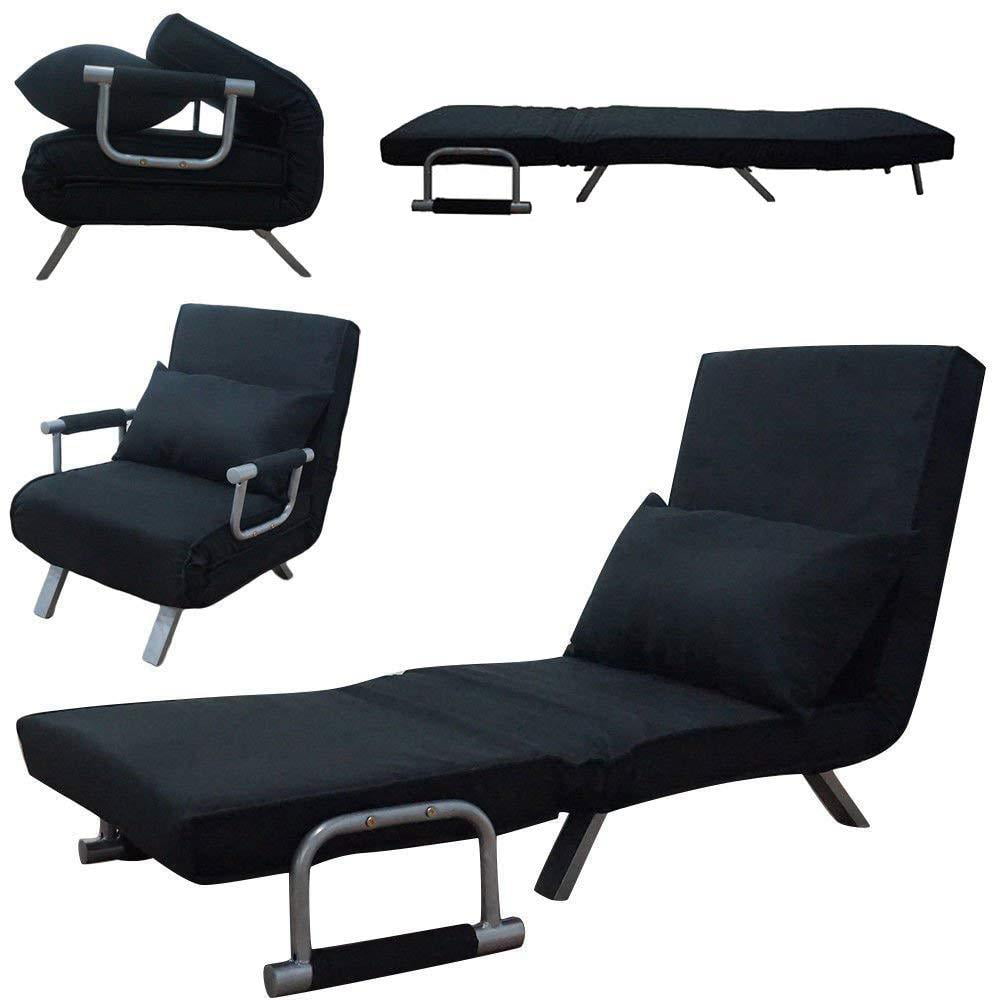 Ubesgoo Convertible Chair Black, Sofa Chair Bed Convertible