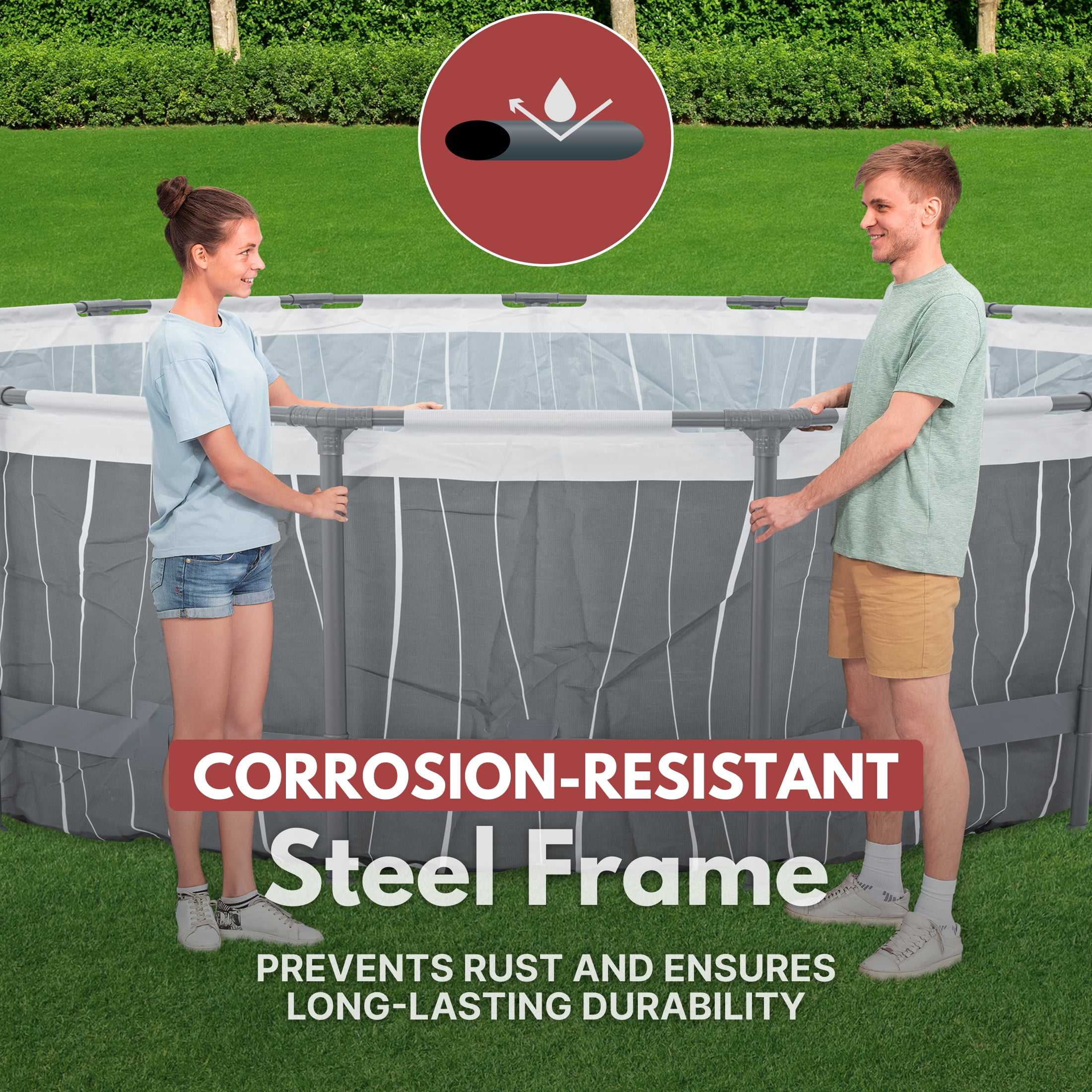 Coleman Steel Pro MAX 15' x 42" Round Above Ground Pool Set with LED Light