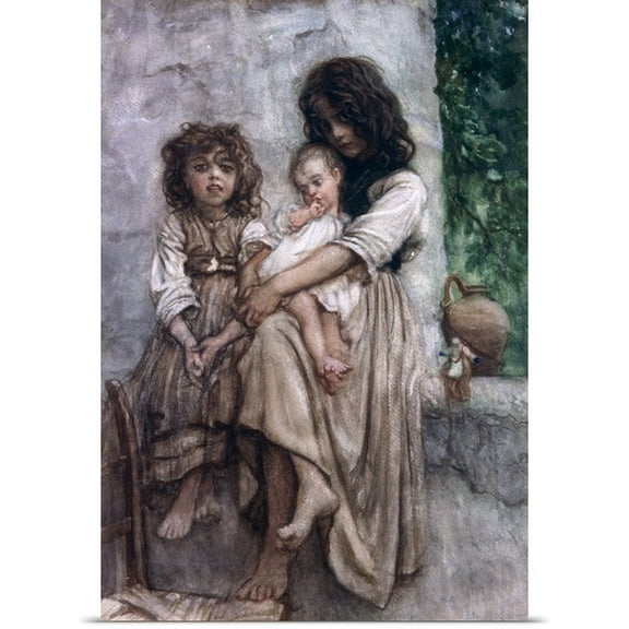 Great BIG Canvas | Rolled Antoine Auguste Ernest Herbert Poster Print entitled Young girls of Ischia
