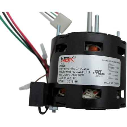 D1100 DRIVE MOTOR D1100 115V 2-SPEED 1550/900 RPM 1/50 HP - EXACT FIT FOR FASCO - REPLACEMENT PART BY NBK