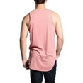 thumbnail image 2 of G-Style USA Solid Color Long Length Curved Hem Tank Top - Salmon Dirty Pink - 4X-Large, 2 of 5