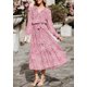 thumbnail image 5 of Vestido PRETTYGARDEN Maxi Bohemio Floral Rojo Vino Talle S, 5 of 6