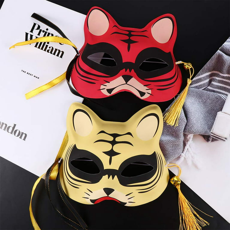 Halloween Cosplay Cat Mask for Women Rave Anime Half Face Cat Masks  Festival Party Props Fancy
