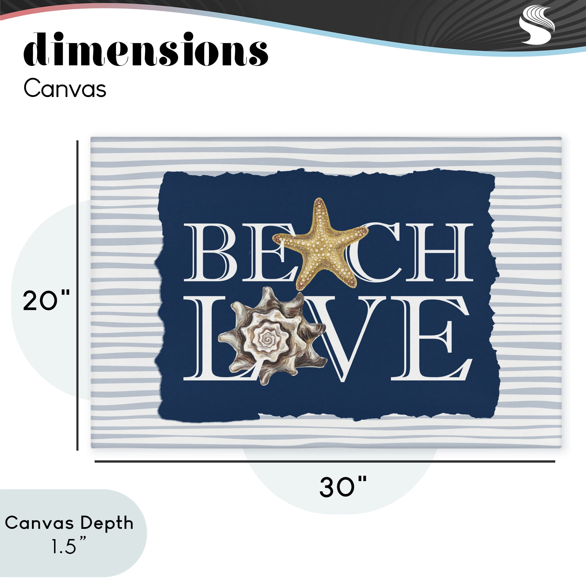 Stupell Industries Beach Love Seashells Canvas Wall Art, design by Kim Allen