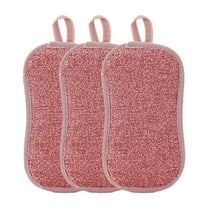 LHWEN Water Absorbent Double Sided Dishwashing Sponge Wiper Kitchen Cleaning Towel High Quality Fiber Cloth Nylon Soft and Comfortable Strong Friction Absorbent Easy to Clean Dishwashing Pot