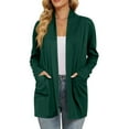 thumbnail image 2 of Resicozy Thin Cardigans for Women Casual Lightweight with Pocketes Solid Color Long Sleeve Open Front Cardigan Green L, 2 of 4