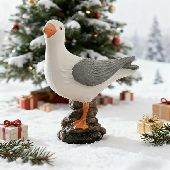 BAOPAI Figurine Multicolore Imperméable Résistante au Soleil et à la Décoloration Résine de Noël Oiseaux de Mer Décoration de Bureau pour Maison Bureau Cadeau Pendaison de Crémaillère Anniversaire Vacances