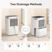 AIRFIRE 12 Pints Dehumidifiers (DOE), up to 1500 Sq.Ft Dehumidifier with Drain Hose, 0.59 Gal Water Tank, Overflow Protection, Dehumidifiers for Home Basement Bedroom Bathroom Laundry Room