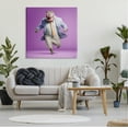thumbnail image 3 of Stupell Industries Dancing Hippo on Purple Animals & Insects Painting Gallery Wrapped Canvas Art Print Wall Art, 36 x 36, 3 of 8