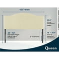 thumbnail image 3 of Queen Size Upholstered Nail Trim Head Headboard, 12 Adjustable Positions, Wall Mounted Linen Fabric Headboard in Cream, 3 of 11