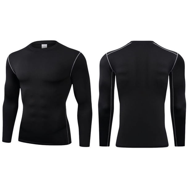 Traje deportivo de secado rápido para hombre, de manga larga, transpirable, transpirable, de alta elasticidad, ajustado, para correr, fútbol, baloncesto y fitness