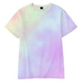 thumbnail image 7 of Baqcunre Womens Shirts Ladies Summer New Gradient Tie Dye Printing Trend Women'S Short Sleeves Womens T Shirts Womens Tops Pink M, 7 of 7
