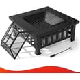 thumbnail image 3 of 32" Heavy Duty Fire Pit Table with with Metal Fireplaces for Outdoor Heating, Entertaining and Picnic, Camping Fire Pit Table with Spark Screen Lid, 3 of 9