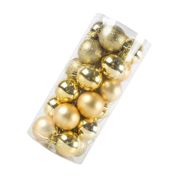 24 bolas navideñas colgantes para bodas, fiestas y Año Nuevo. Oro