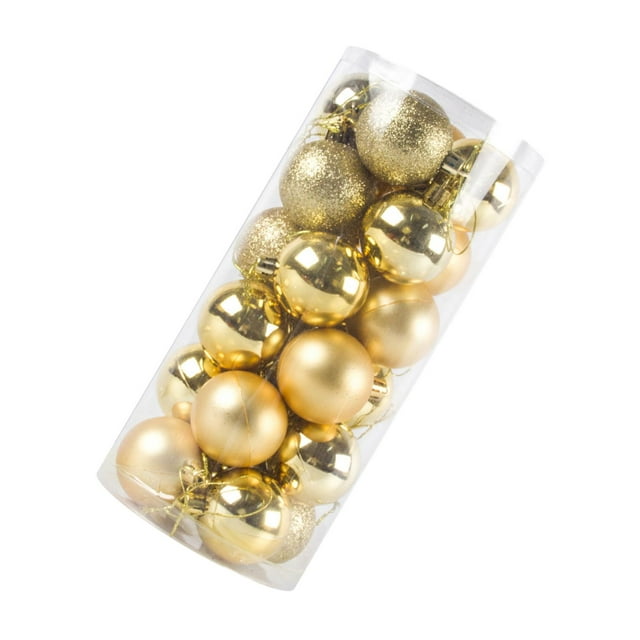 24 Uds bolas de Navidad adornos colgantes gotas decorativas decoraciones para árboles de Navidad para vacaciones aniversario Hotel compromiso Oro