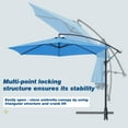thumbnail image 3 of Devoko 10 Ft Patio Offset Cantilever Umbrella Outdoor Market Hanging Umbrellas with Crank & Cross Base, Light Blue, 3 of 7