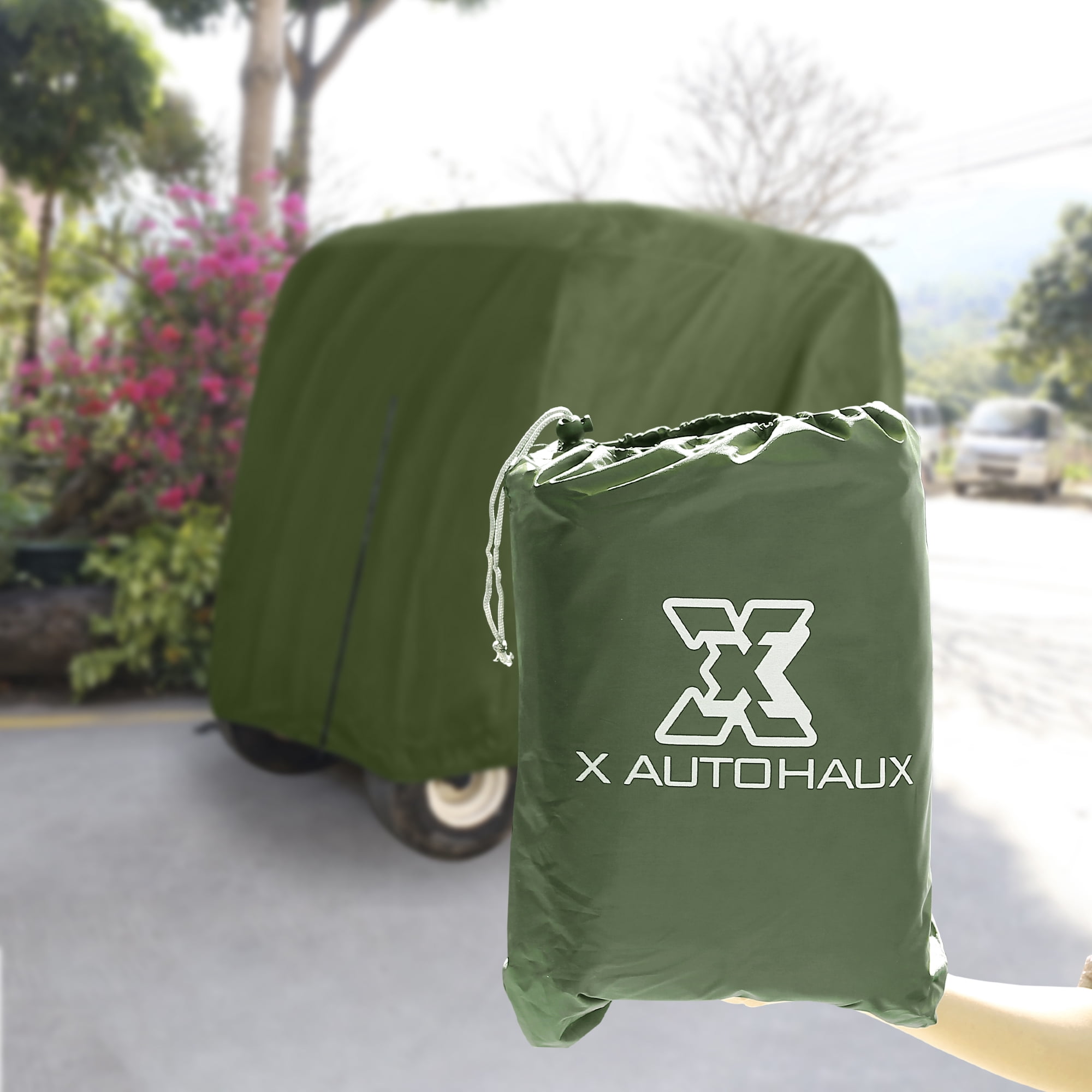 Unique Bargains Waterproof Dustproof Outdoor Golf Cart Protective Sun Rain Cover Green L