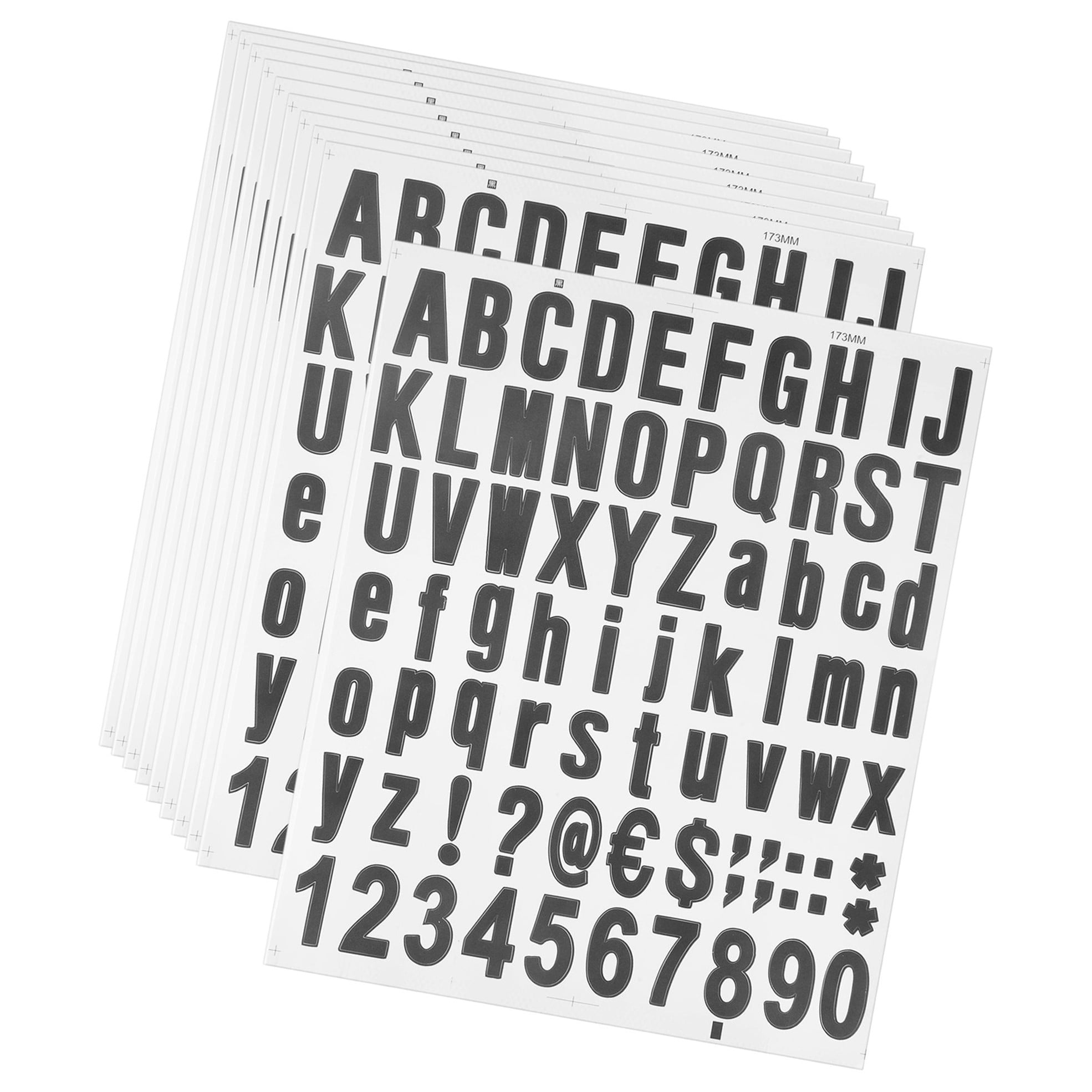 770 Pieces 10 Sheets Self Adhesive Vinyl Letters Numbers Kit, Alphabet Number Stickers for