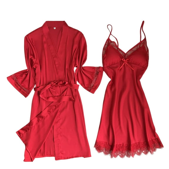 Hauaitttt Women Pajamas Silk Home Clothing Two Piece Set Fashionable and Comfortable Lace Lace Pajama Set Pajama Set for Women Nightdress for Women Short Top Pajama Set Short Sleeve Thermal Pajamas